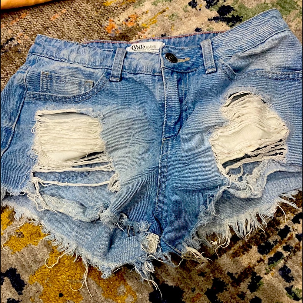 Ripped jeans shorts (blue)